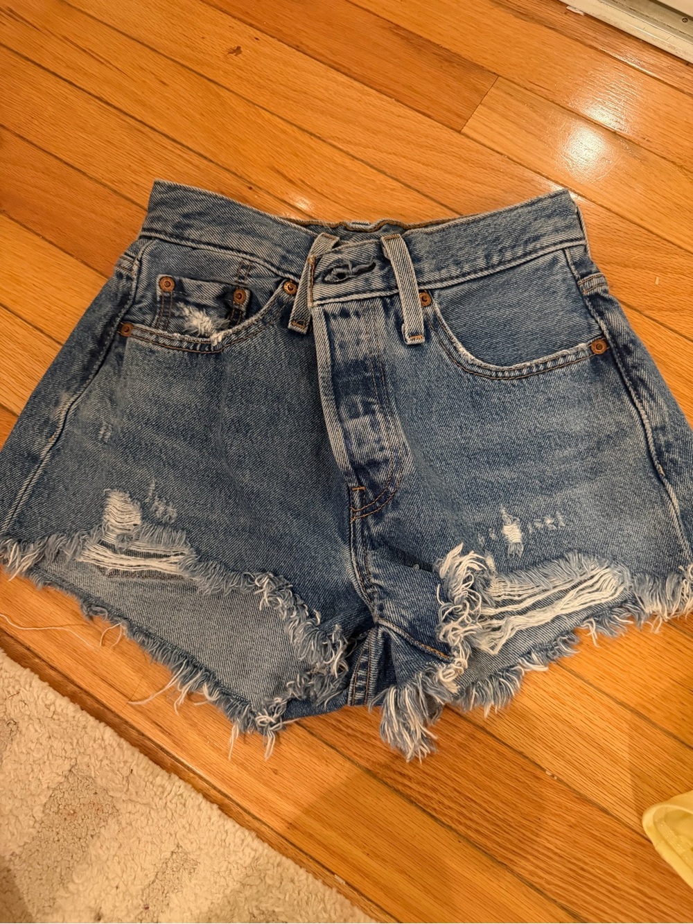 LEVI High-Rise Distressed Denim Women’s Shorts - Blue